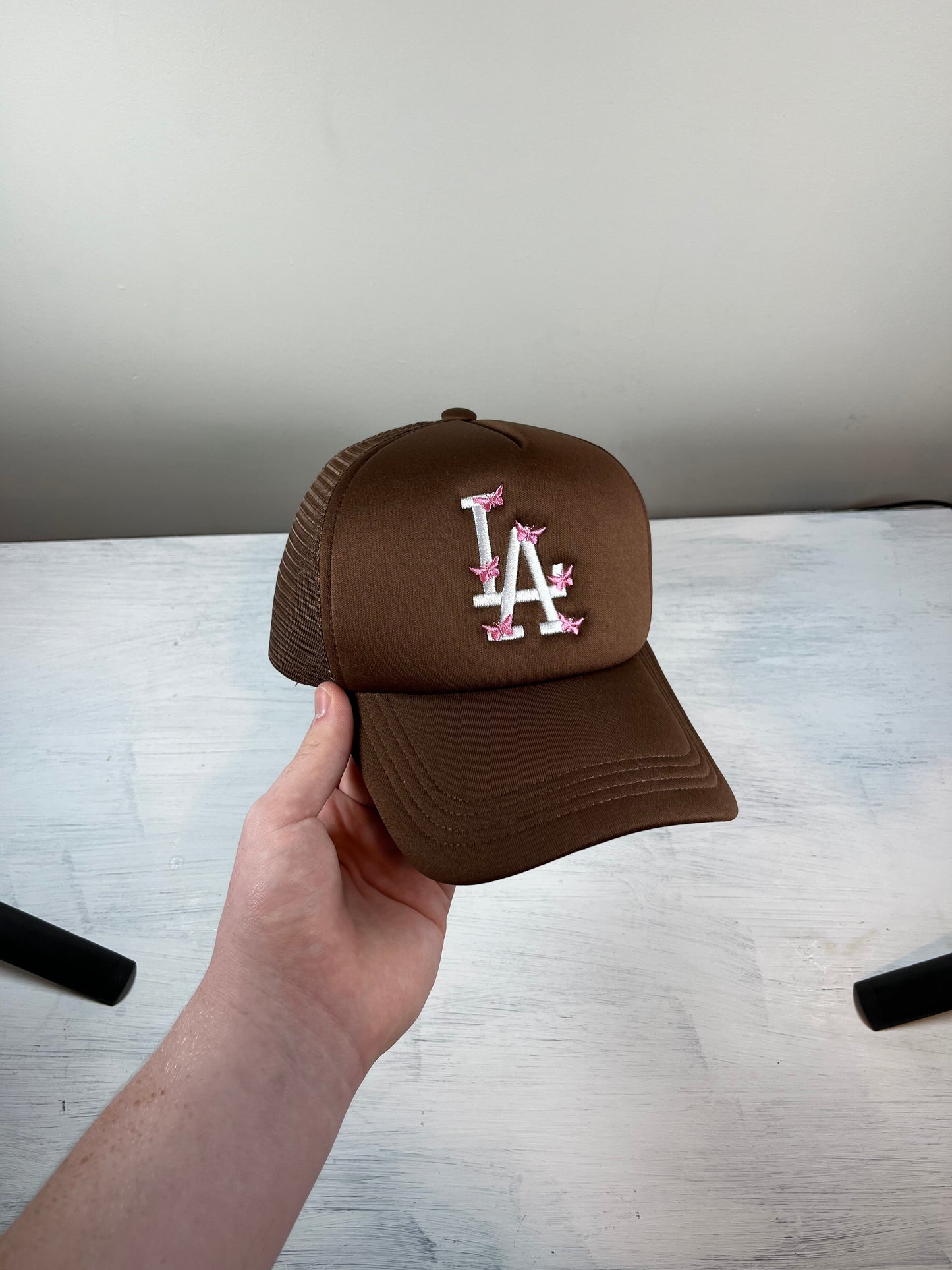 brown butterfly truckrr hat